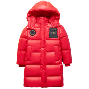 雅鹿儿童男童羽绒服2025新款女童长款过膝中大童加厚冬季外套冬装