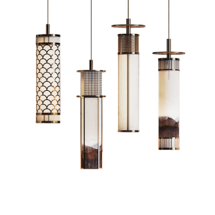 禅意小吊灯新中式吧台灯床头民宿酒店艺术长条形茶室大堂装饰灯具