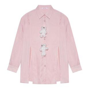 NOISY TEDDY25夏季新款时尚显白可爱熊女士长袖衬衫休闲舒适百搭