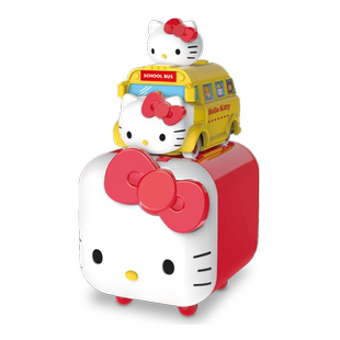 三丽鸥凯蒂猫骑骑家族发条小汽车盲盒车库女孩儿童网红玩具叠叠乐