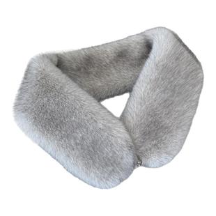 新款围巾女冬季仿水貂毛皮草磁铁吸扣双面时尚气质保暖毛领小围脖