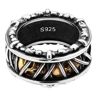 ROCKRIDE 无惧荆棘戒指 925纯银男士戒指复古设计感