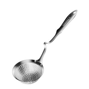 挂壁大号火锅漏勺304不锈钢家用长柄盛汤勺隔油勺套装加深厚园勺