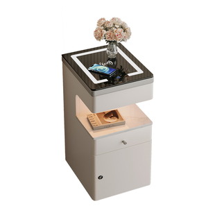 极窄床头柜保险箱一体2025爆款小型带锁奶油风夹缝窄柜30cm收纳柜