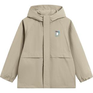 商场同款|李宁儿童三合一摇粒绒防风衣男童装女冬装冲锋加绒外套