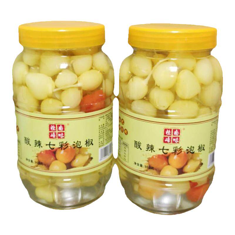 桂南峰味 泡辣椒七彩泡椒酸辣味五彩椒泡椒甜酸辣菜大瓶广西特产
