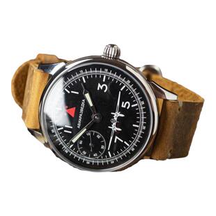 海外代购Aviator◇古着复古1980s苏联飞行员机械手表男士皮革腕表