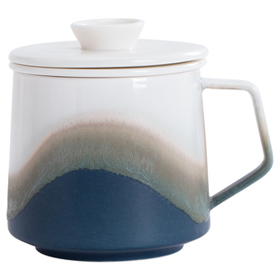 南山先生星澜泡茶杯茶水分离马克杯陶瓷带过滤盖子办公室喝水杯子