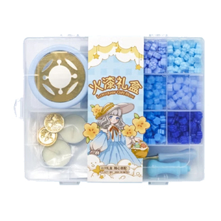 火漆印章套装豪华全套蜡烛礼盒全套火气制作的猫爪夜光蜡粒火星印章火机火鸡蜡印火器女孩儿童玩具礼物