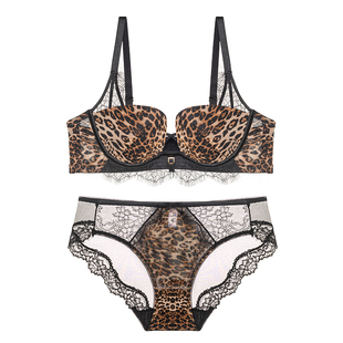 维多利亚多培尔性感蕾丝聚拢内衣女小胸显大收副乳防下垂豹纹文胸