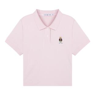 GUOOBEAR小熊刺绣女装2026夏季新款短袖POLO衫T恤多巴胺短款上衣