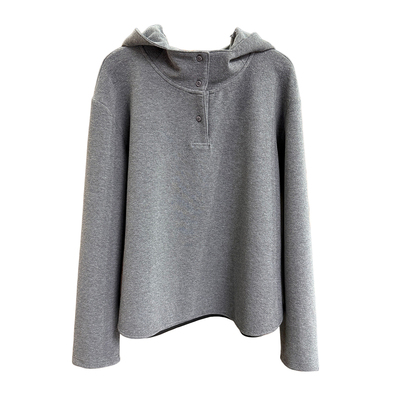 N货！宽松半开领连帽休闲卫衣