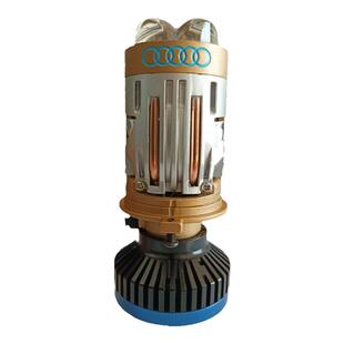 改装H4远近一体透镜LED灯四光双头直射激光大灯双铜管纯玻璃强光