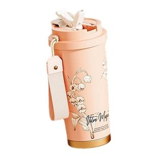 Vanow铃兰保温杯女生2024新款高颜值陶瓷内胆咖啡水杯子生日礼物