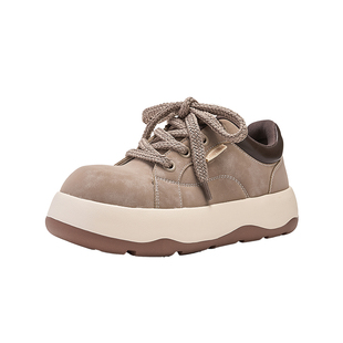 Semir女鞋厚底板鞋女款2025秋冬新款休闲百搭女生爆款增高面包鞋