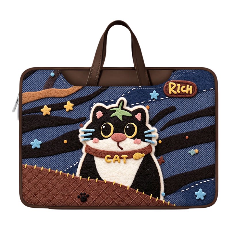 朵程毛毡布小猫笔记本重磅电脑包