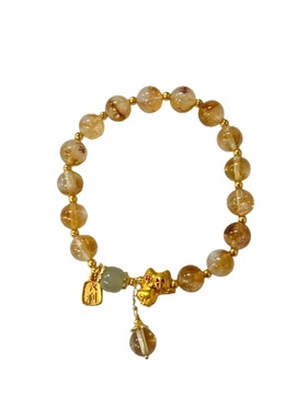 骏马呈祥天然黄水晶手链女款