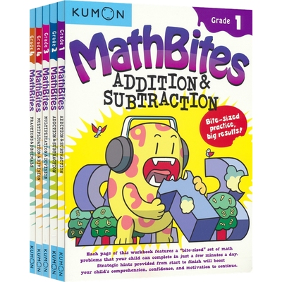 Kumon Mathbites Grade1-4  公文式教育 趣味基础数学 1-4年级 加法减法 乘法 除法 分数小数 英文原版进口图书
