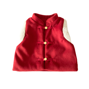 周岁宴宝宝冬装套装婴儿唐装棉马甲一整套周岁衣服喜庆保暖过年服