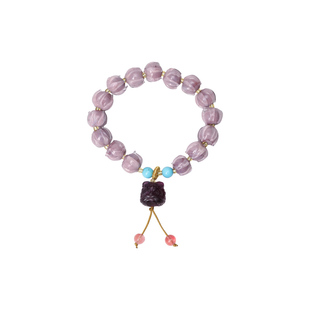 敦煌研究院敦煌紫醒狮琉璃手串 文创手串手链女款高级感送闺蜜