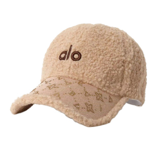 优优家潮帽alo韩版毛绒刺绣字母棒球帽男女秋冬季保暖水钻鸭舌帽