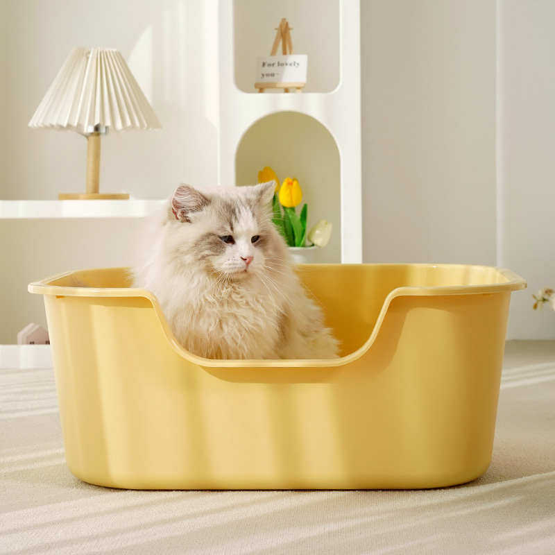 猫砂盆超大号加厚耐用全开放防外溅敞口式非自动猫厕所猫沙盆子