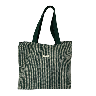 条纹毛呢托特包女有拉链双层大容量手提单肩包百搭简约上班通勤包