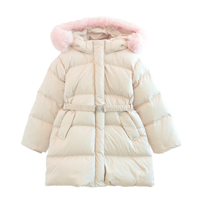 ILOVEJ女童中长款收腰羽绒服