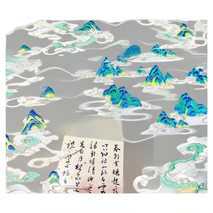 原创山云布贴精美汉服旗袍古风补丁破洞装饰品居家布艺绣片diy