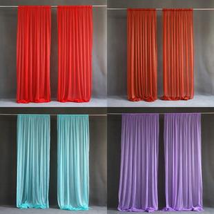 跨境半透风动纱幔窗帘酒店背景布置婚礼舞台民宿派对装 饰户外吊顶