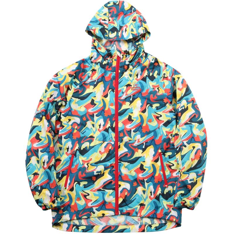 CHUMS洽洽鸟户外运动外套皮肤衣男女同款轻薄连帽夹克CH04-1349