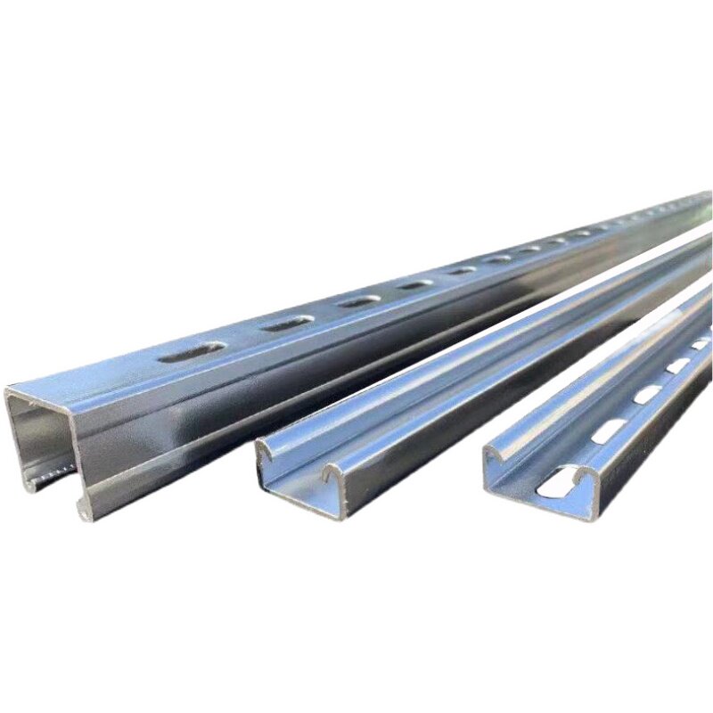 太阳能光伏支架镀锌C型钢檩条管道抗震支架有孔管廊支架槽钢41