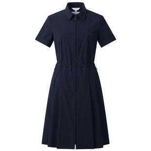 【专柜正品】Hazzys哈吉斯素色短袖连衣裙女夏季新款显瘦运动裙子