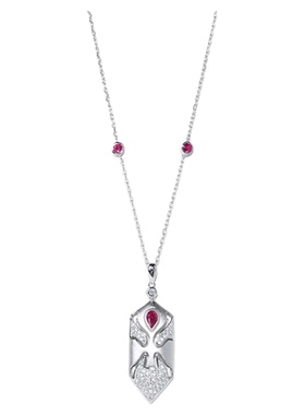 S925纯银京剧脸谱国潮风项链