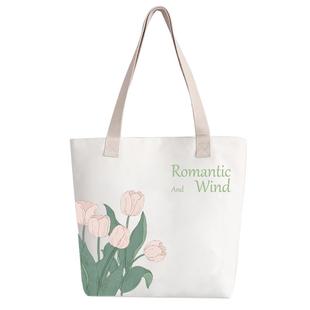 帆布包女单肩包大容量2025新款学生手提袋拎书拉链布袋子上班通勤