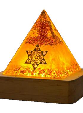 黄水晶金字塔摆件【指导摆放】