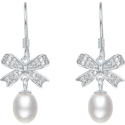 周六福淡水珍珠耳钉女