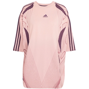adidas阿迪达斯棉质“团队之星”足球风女运动宽松短袖T恤 KE9808