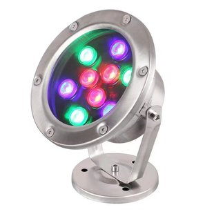 LED水底灯 假山鱼池水景观灯不锈钢七彩水池喷泉灯12V24V水下射灯
