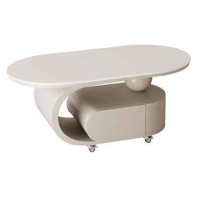 小户型移动岩板茶几静音万向轮