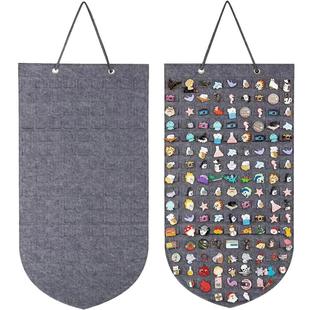 徽章壁挂式胸针毛毡收纳挂袋耳环饰品首饰耳钉挂墙 展示架北欧ins