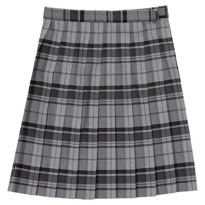 conomi夏季平纹灰格A字百褶裙