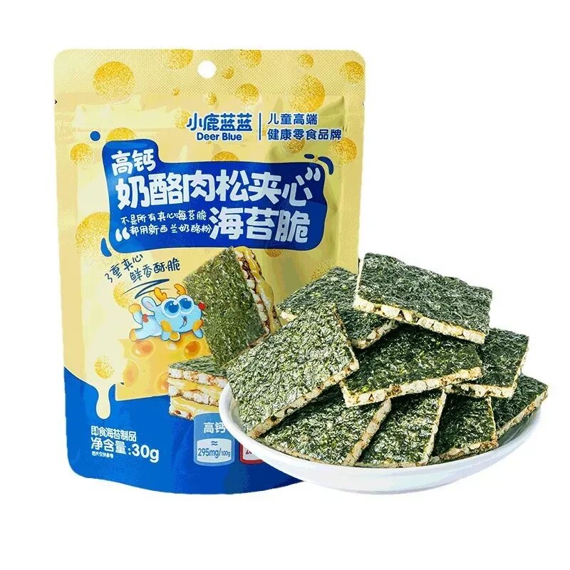 小鹿蓝蓝高钙奶酪肉松海苔夹心脆