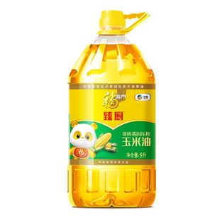 福临门非转基因压榨玉米油5L*1瓶物理食用油清香不油腻大豆桶装