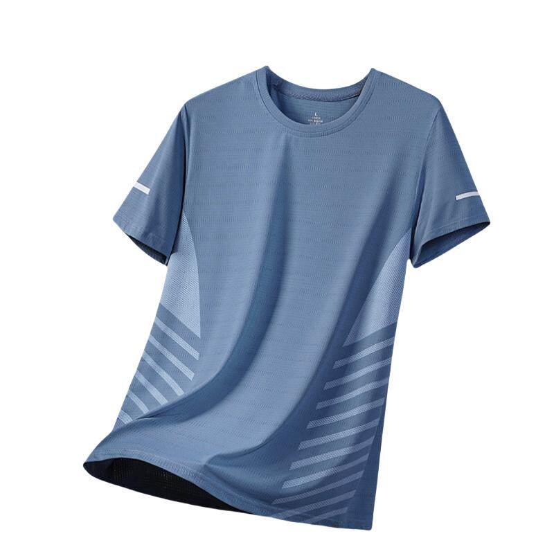 捡漏外贸出口出口冰丝t恤男短袖夏装大码圆领速干运动服潮牌百搭