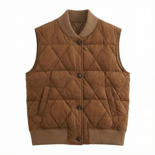 Miu系三星90白鸭绒撞色麂皮毛织拼接羽绒服女秋冬短款