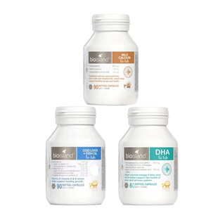 澳洲三宝bio island澳洲三剑客 婴幼儿鳕鱼油+海藻油DHA+液体乳钙