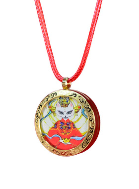 祈愿喜结良缘钛钢天然水晶吊坠