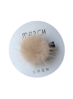 亲子时尚儿童刘海手工毛球发夹