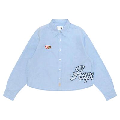 Aape猿人小熊徽章字母印花衬衫